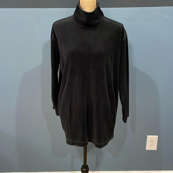 DKNY Black Velour Sweater - Picture 1 of 9